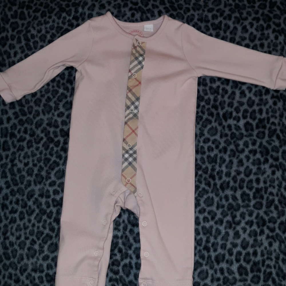 Pink Burberry onesie romper jumper bodysuit